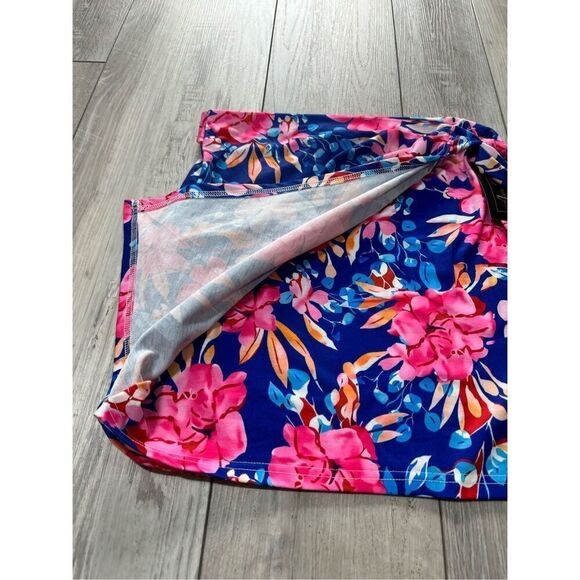 Boutique Hawaiian floral wraparound miniskirt size S - Picture 3 of 6
